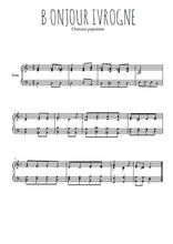 Téléchargez l'arrangement pour piano de la partition de Bonjour ivrogne en PDF